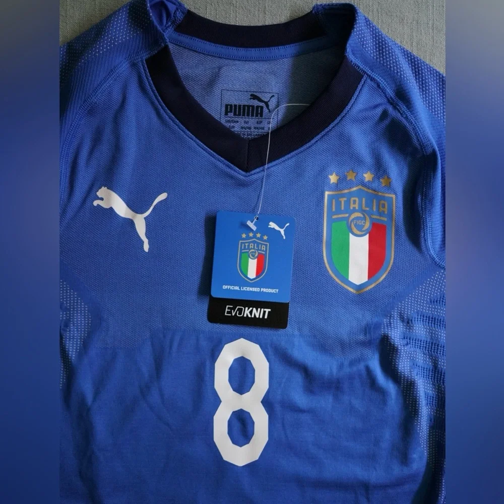 NWT Puma Italy EvoKNIT Men’s Home Soccer Jersey 2018-2019 (Size S) - Picture 3 of 8